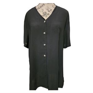 Apt 9 Black Blouse With Gold Buttons on Sleeze Size Medium